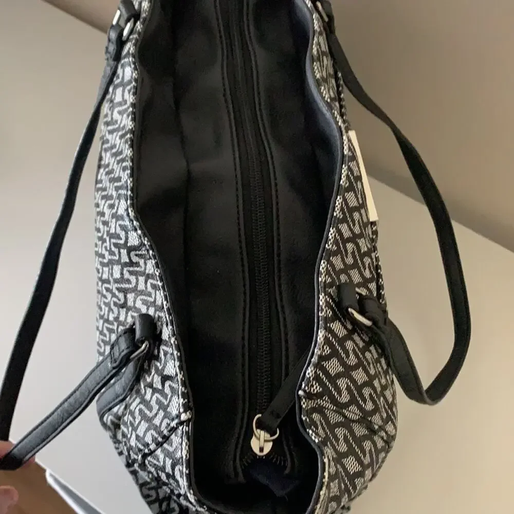 Nine West Jacquard Handbag Black and Gray